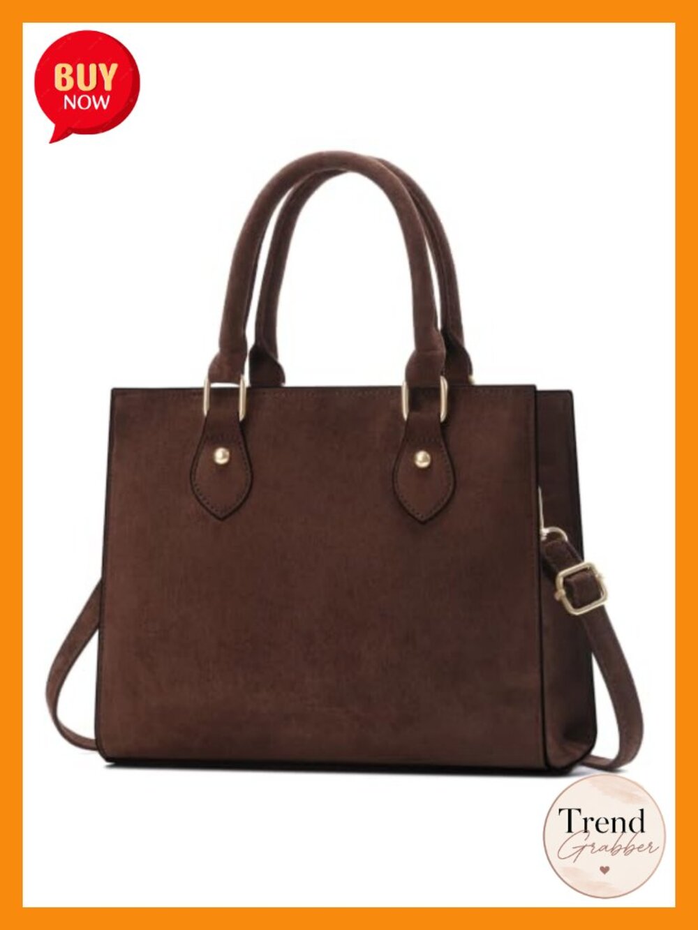 PU Leather Satchel Crossbody Handbag Vegan Top Handle Shoulder Bag